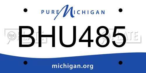 BHU485 Michigan License Plate