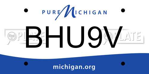 BHU9V Michigan License Plate