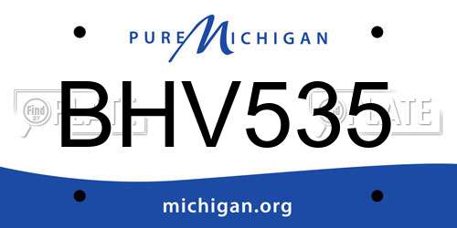 BHV535 Michigan License Plate