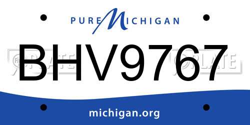 BHV9767 Michigan License Plate