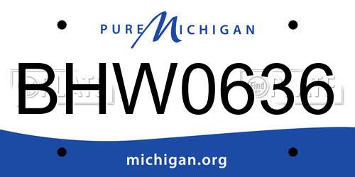 BHW0636 Michigan License Plate
