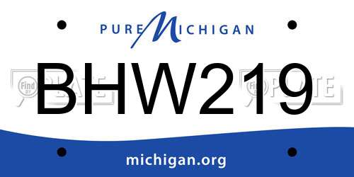 BHW219 Michigan License Plate