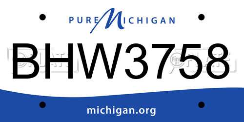 BHW3758 Michigan License Plate
