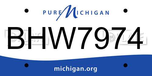 BHW7974 Michigan License Plate