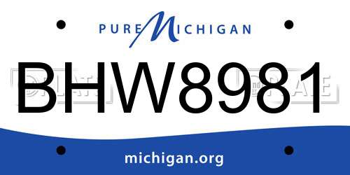 BHW8981 Michigan License Plate