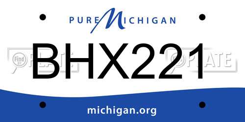 BHX221 Michigan License Plate