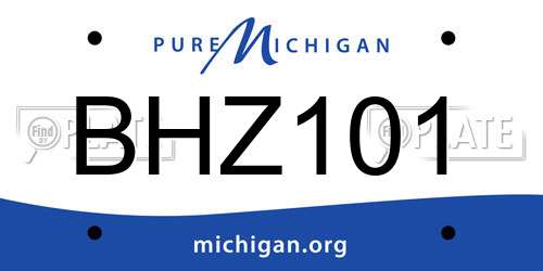 BHZ101 Michigan License Plate