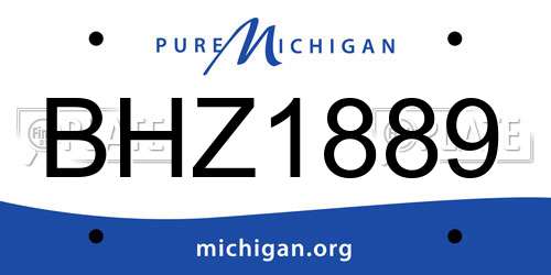 BHZ1889 Michigan License Plate