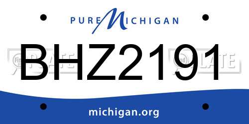 BHZ2191 Michigan License Plate