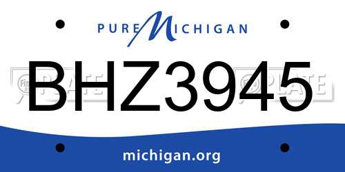 BHZ3945 Michigan License Plate