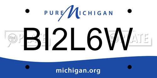 BI2L6W Michigan License Plate