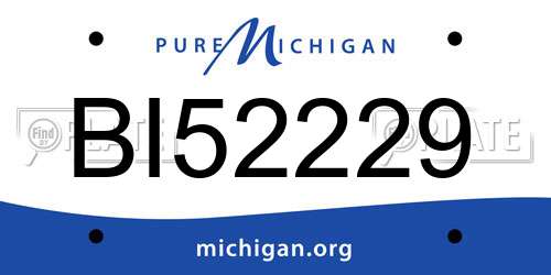 BI52229 Michigan License Plate