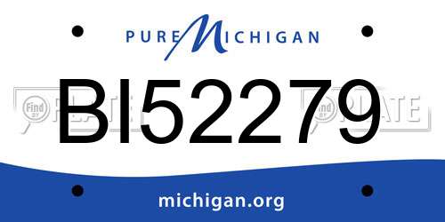 BI52279 Michigan License Plate