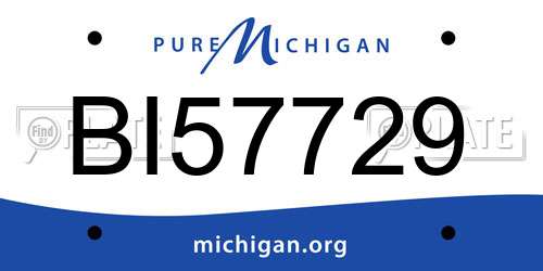 BI57729 Michigan License Plate