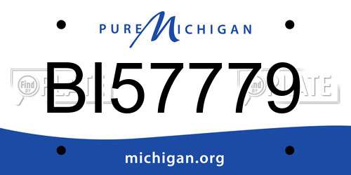 BI57779 Michigan License Plate