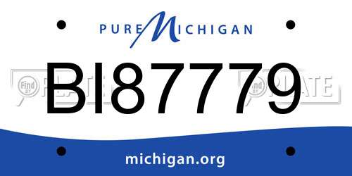 BI87779 Michigan License Plate