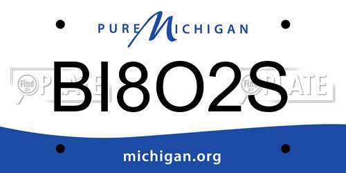 BI8O2S Michigan License Plate