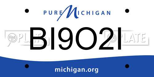 BI9O2I Michigan License Plate