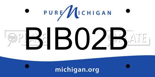 BIB02B Michigan License Plate
