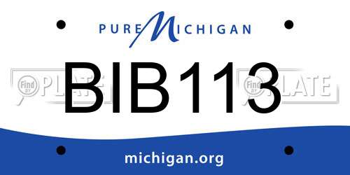 BIB113 Michigan License Plate