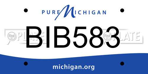 BIB583 Michigan License Plate