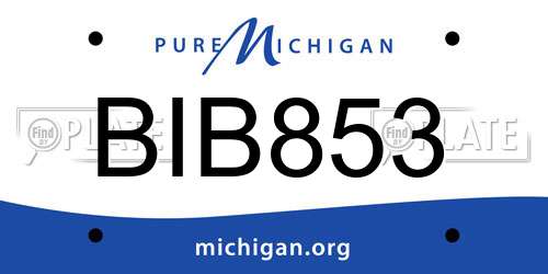 BIB853 Michigan License Plate