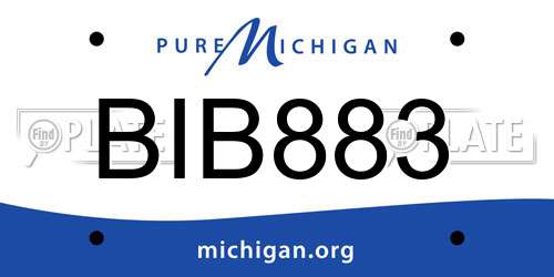BIB883 Michigan License Plate