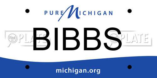 BIBBS Michigan License Plate