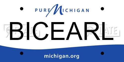 BICEARL Michigan License Plate