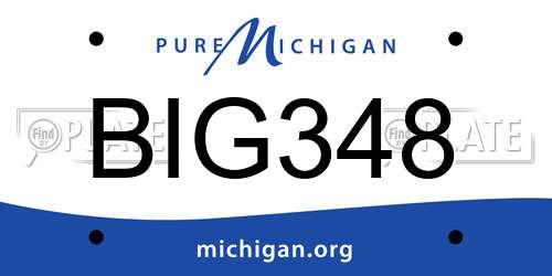 BIG348 Michigan License Plate