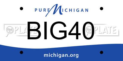 BIG40 Michigan License Plate