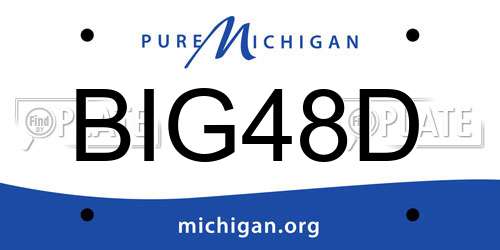 BIG48D Michigan License Plate