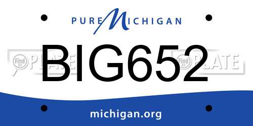 BIG652 Michigan License Plate