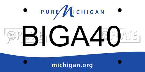BIGA40 Michigan License Plate
