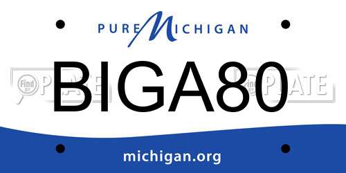 BIGA80 Michigan License Plate