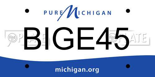 BIGE45 Michigan License Plate