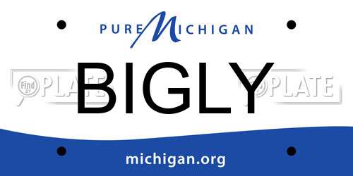 BIGLY Michigan License Plate