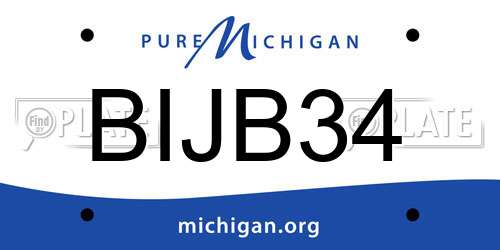 BIJB34 Michigan License Plate