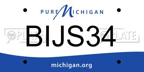 BIJS34 Michigan License Plate