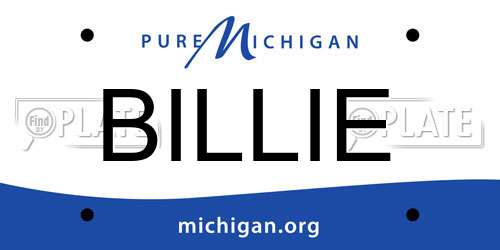 BILLIE Michigan License Plate