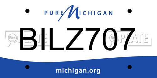 BILZ707 Michigan License Plate