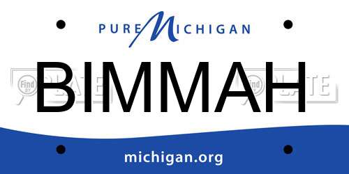 BIMMAH Michigan License Plate