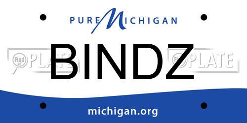 BINDZ Michigan License Plate