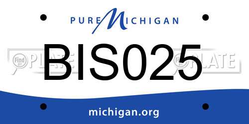 BIS025 Michigan License Plate