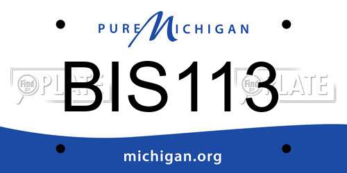 BIS113 Michigan License Plate