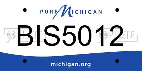BIS5012 Michigan License Plate