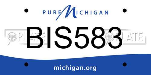 BIS583 Michigan License Plate
