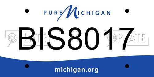 BIS8017 Michigan License Plate