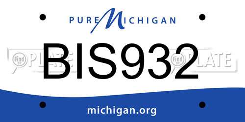 BIS932 Michigan License Plate