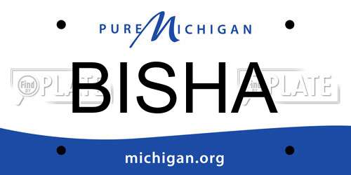 BISHA Michigan License Plate